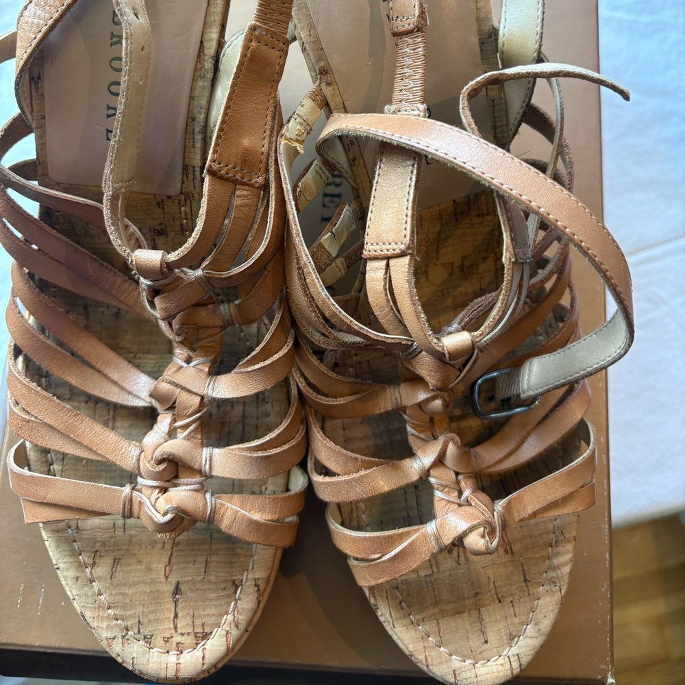 Audrey Brooke Tan Strappy Sandals